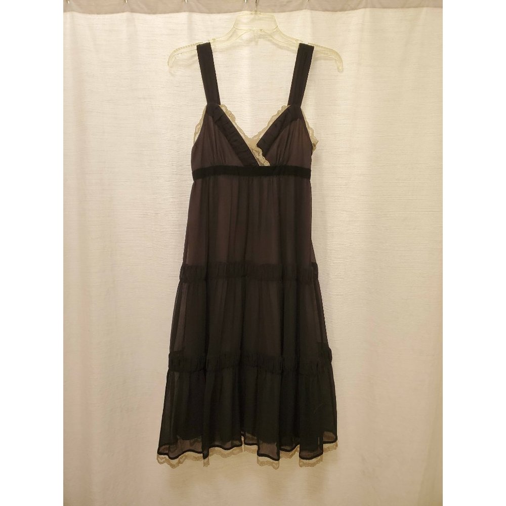 Michael Kors Black Chiffon Midi Prairie Dress
